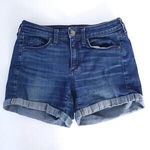 Universal Thread High Rise Midi Blue Jean Shorts Size 0, Denim, Roll Cuff